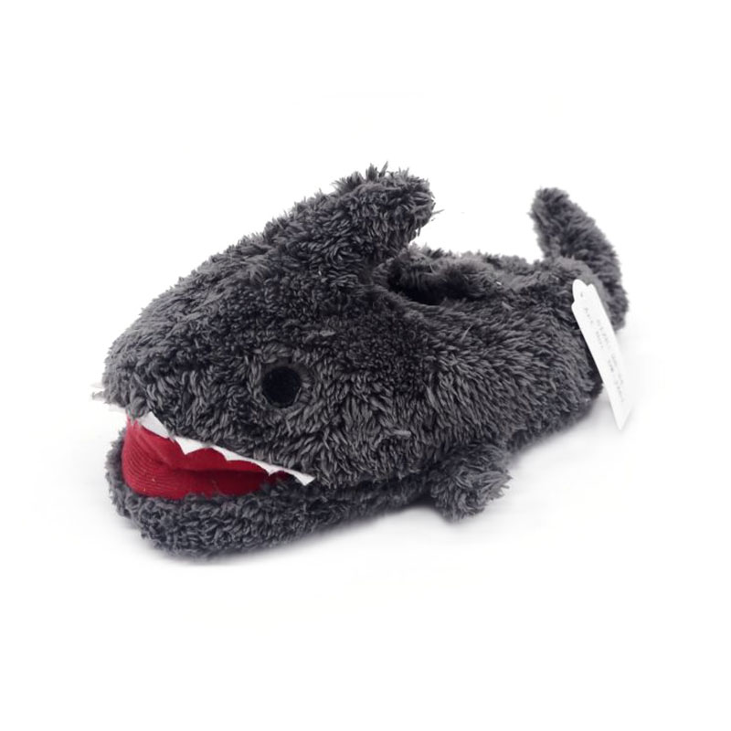 Pantuflas de tiburón aterrador gris oscuro