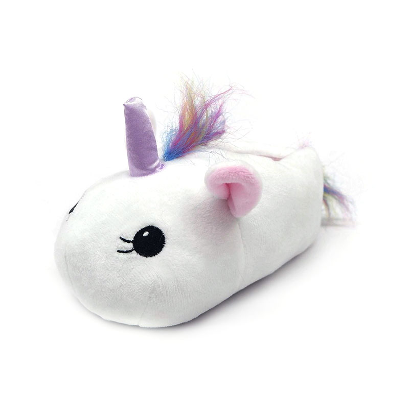 Lindas pantuflas de unicornio blanco
